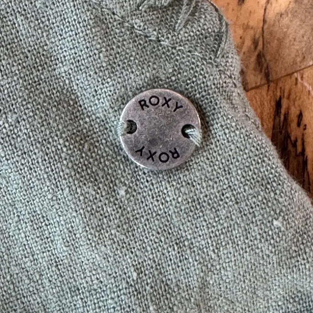 Roxy Girl Olive Green Linen Drawstring Shorts Size 12 Large Beach Coastal